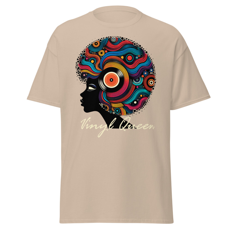 Vinyl Queen Record Hair T-Shirt - Image 44