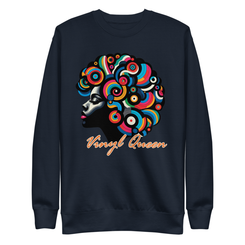 Vinyl Queen Stylized Hair | Unisex Premium Sweatshirt - Image 4